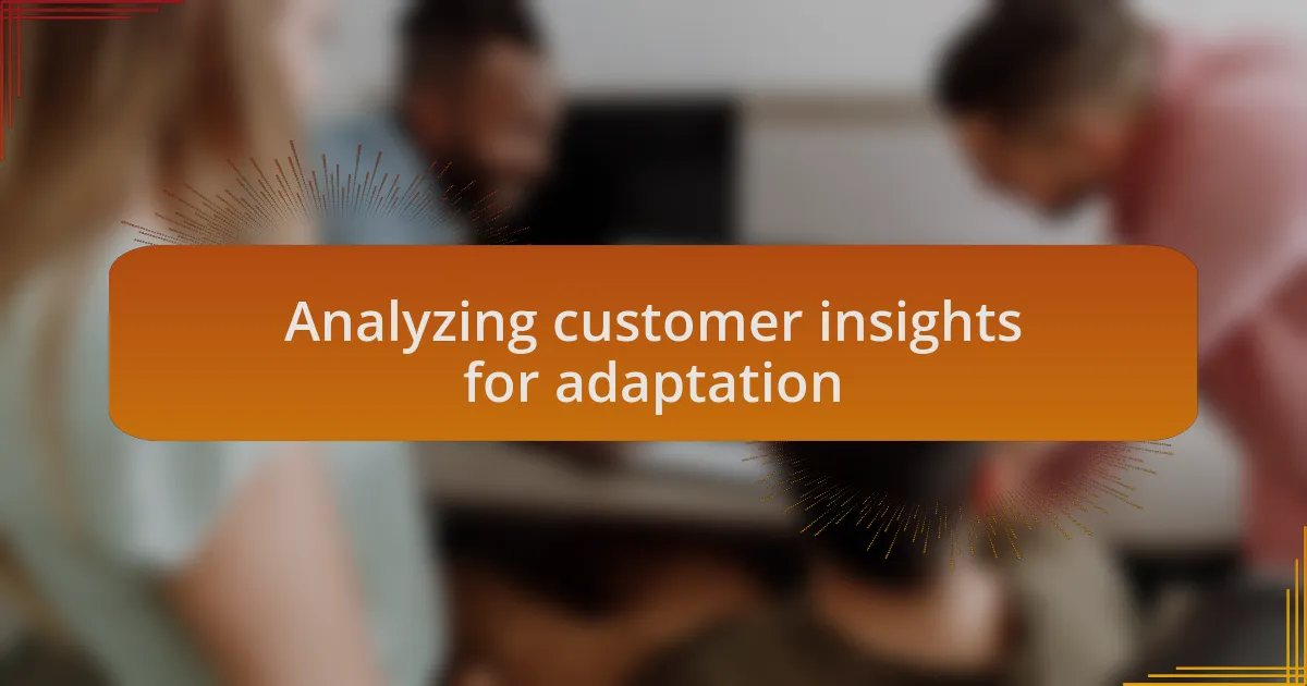 Analyzing customer insights for adaptation