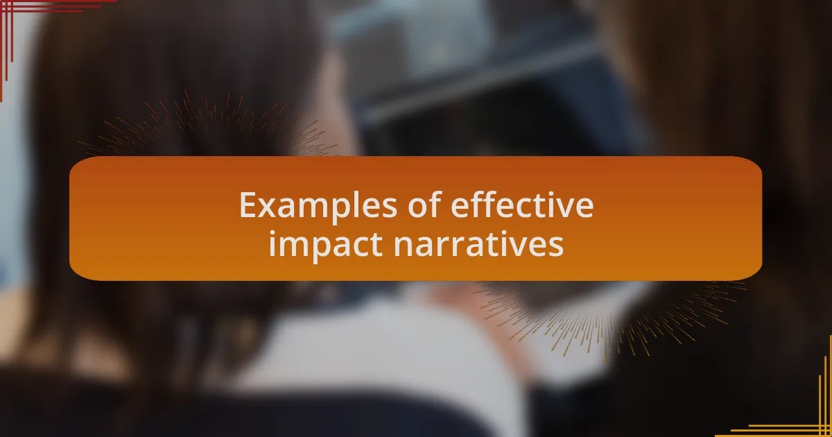 Examples of effective impact narratives