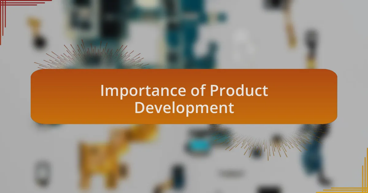 Importance of Product Development