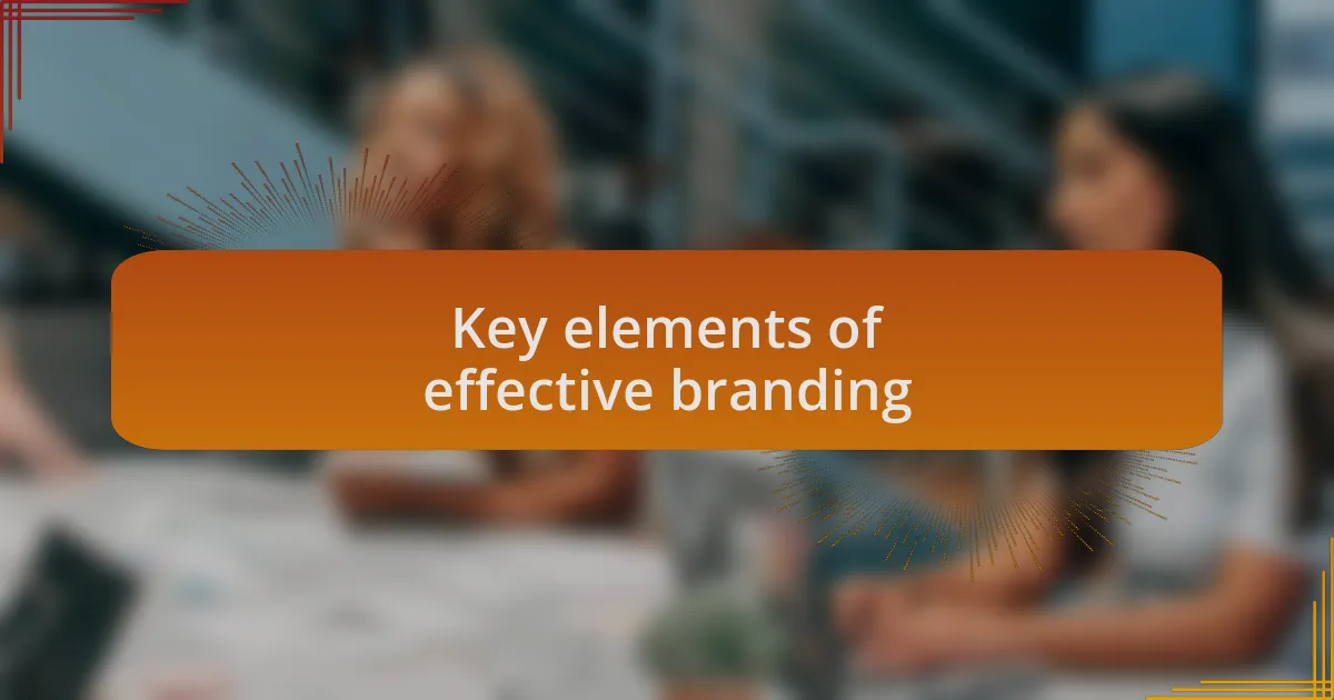 Key elements of effective branding