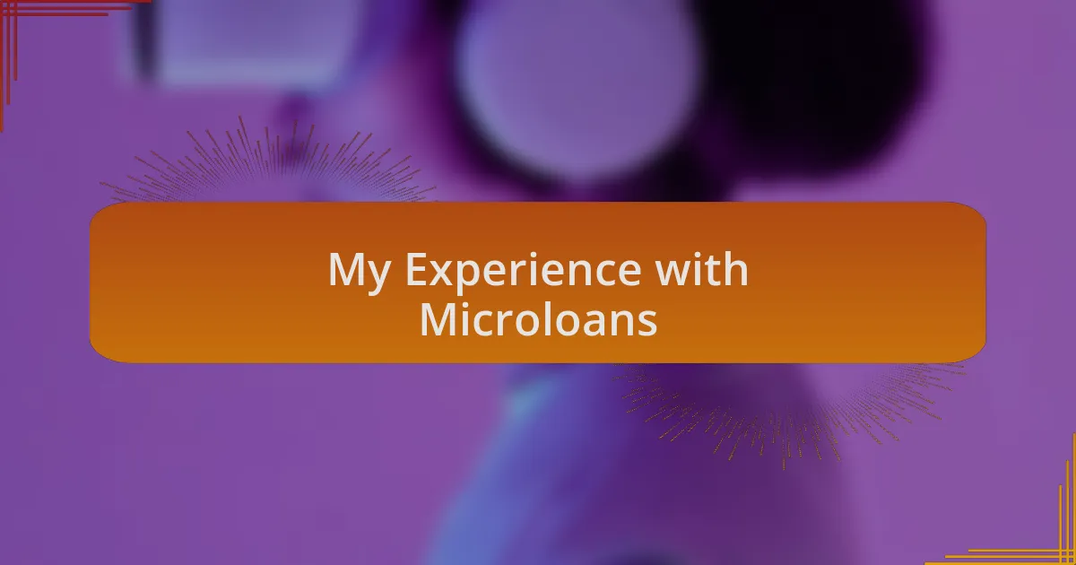 My Experience with Microloans