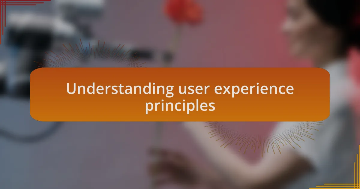 Understanding user experience principles